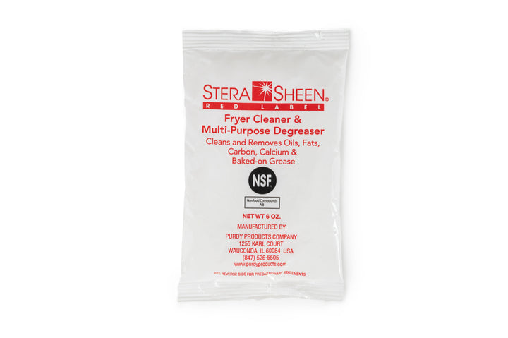 Stera-Sheen Red Label Nettoyant pour friteuse et dégraissant multi-usages, paquets de portions faciles à utiliser, FG RED246 de Purdy Products, caisse de 24 paquets de 6 oz