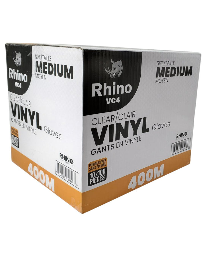 Rhino - VC4 - Clear Vinyl Gloves - Medium - 10 x 100 count