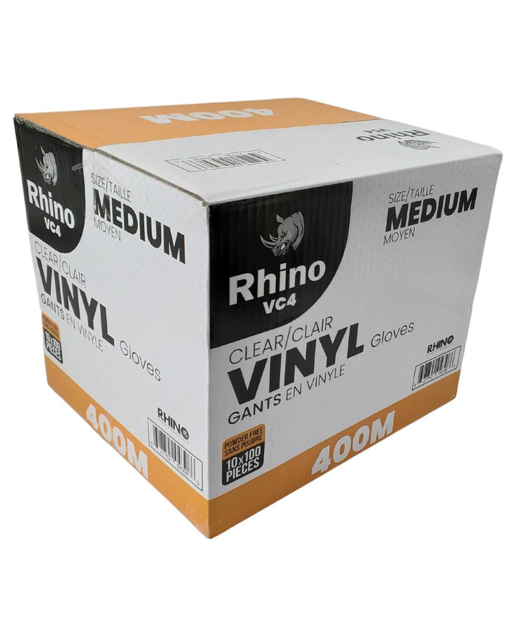 Rhino - VC4 - Clear Vinyl Gloves - Medium - 10 x 100 count