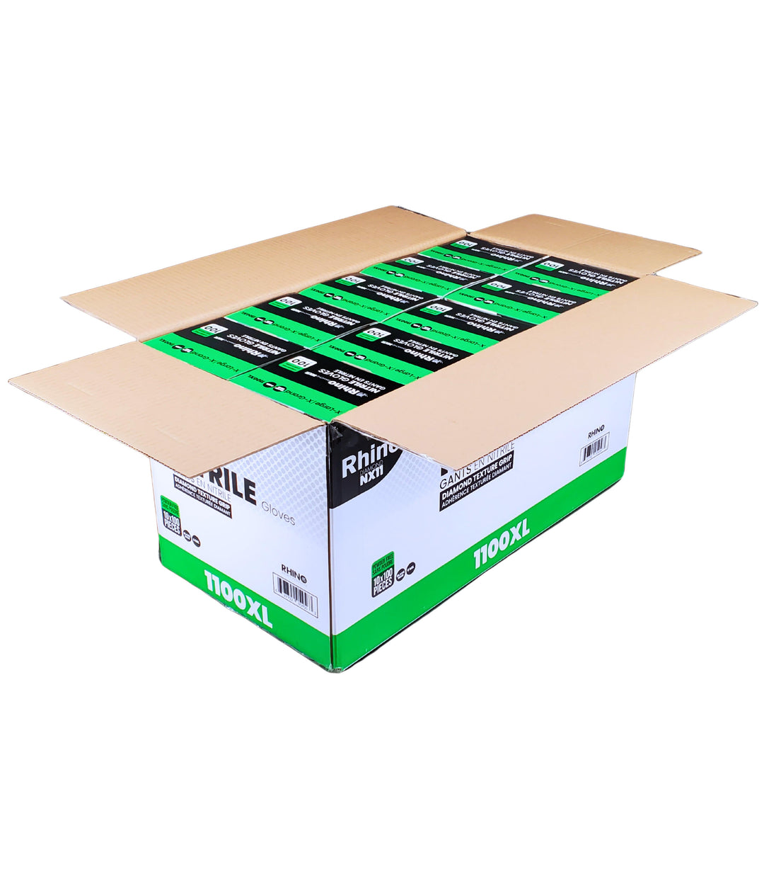 Rhino - NX11 - Black Nitrile Gloves - Diamond - 6mil - Extra Large - 1100XL