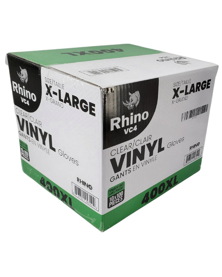 Rhino - VC4 - Clear Vinyl Gloves - Extra Large - 10 x 100 count