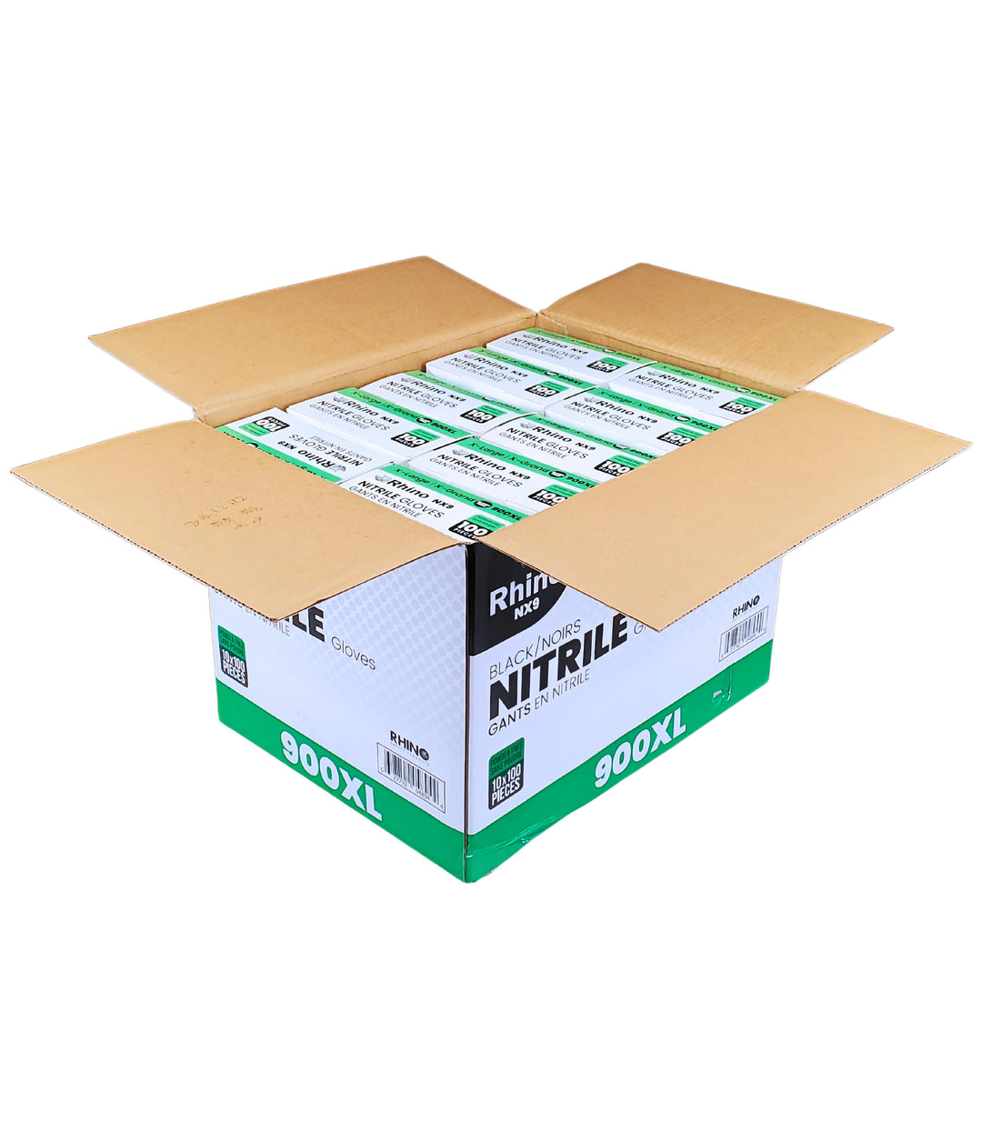 Rhino - NX9 - Black Nitrile Gloves - PF -  Extra Large - 900XL