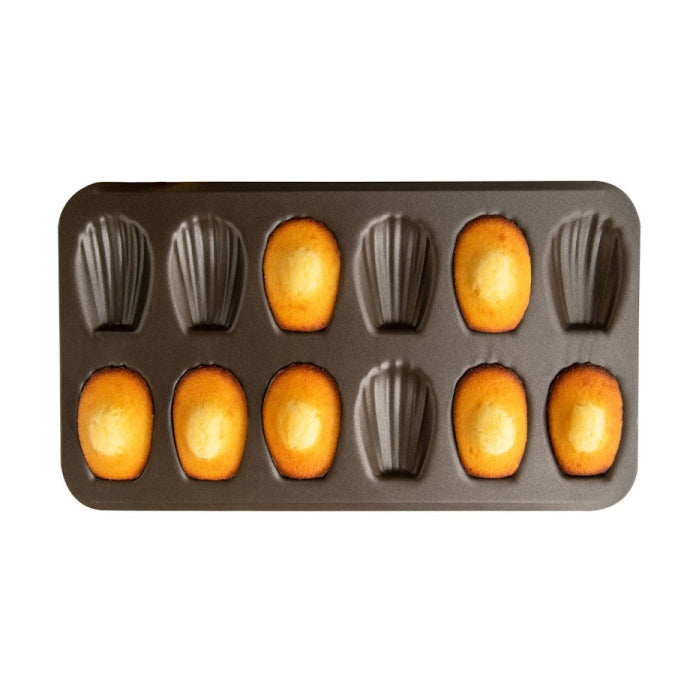 GOBEL Non-Stick Madeleine Mould (Standard), 12 Cavities, 395 x 200 mm - Canadian Distribution - Ships Free Within Canada on Orders Above CAD $199