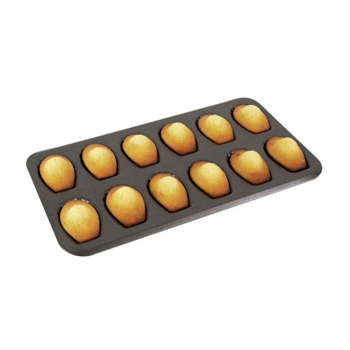 GOBEL Non-Stick Madeleine Mould (Standard), 12 Cavities, 395 x 200 mm - Canadian Distribution - Ships Free Within Canada on Orders Above CAD $199