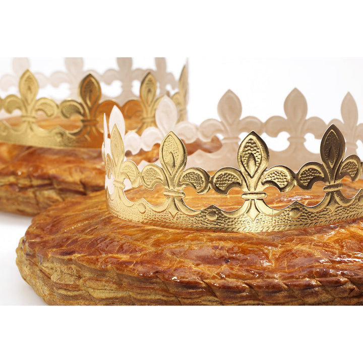 Gold Galette des Rois Paper Crown – 16 cm Epiphany "King Cake" Decoration - Canadian Distribution - Ships Free Within Canada on Orders Above CAD $199