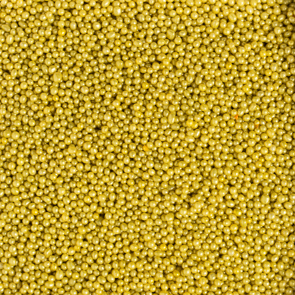 Metallic Gold Mini Sugar Pearls, 2mm - Canadian Distribution - Ships Free Within Canada on Orders Above CAD $199