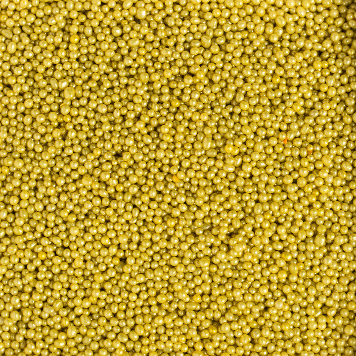 Metallic Gold Mini Sugar Pearls, 2mm - Canadian Distribution - Ships Free Within Canada on Orders Above CAD $199