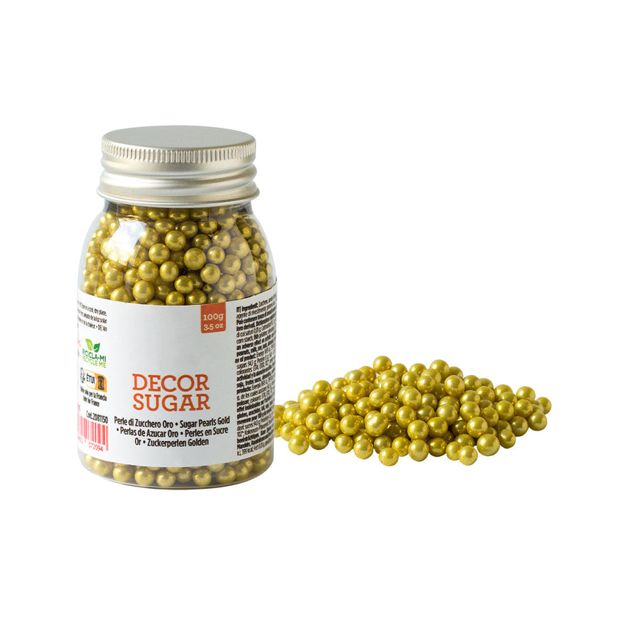 Metallic Gold Sugar Pearls, 5mm - Canadian Distribution - Ships Free Within Canada on Orders Above CAD $199