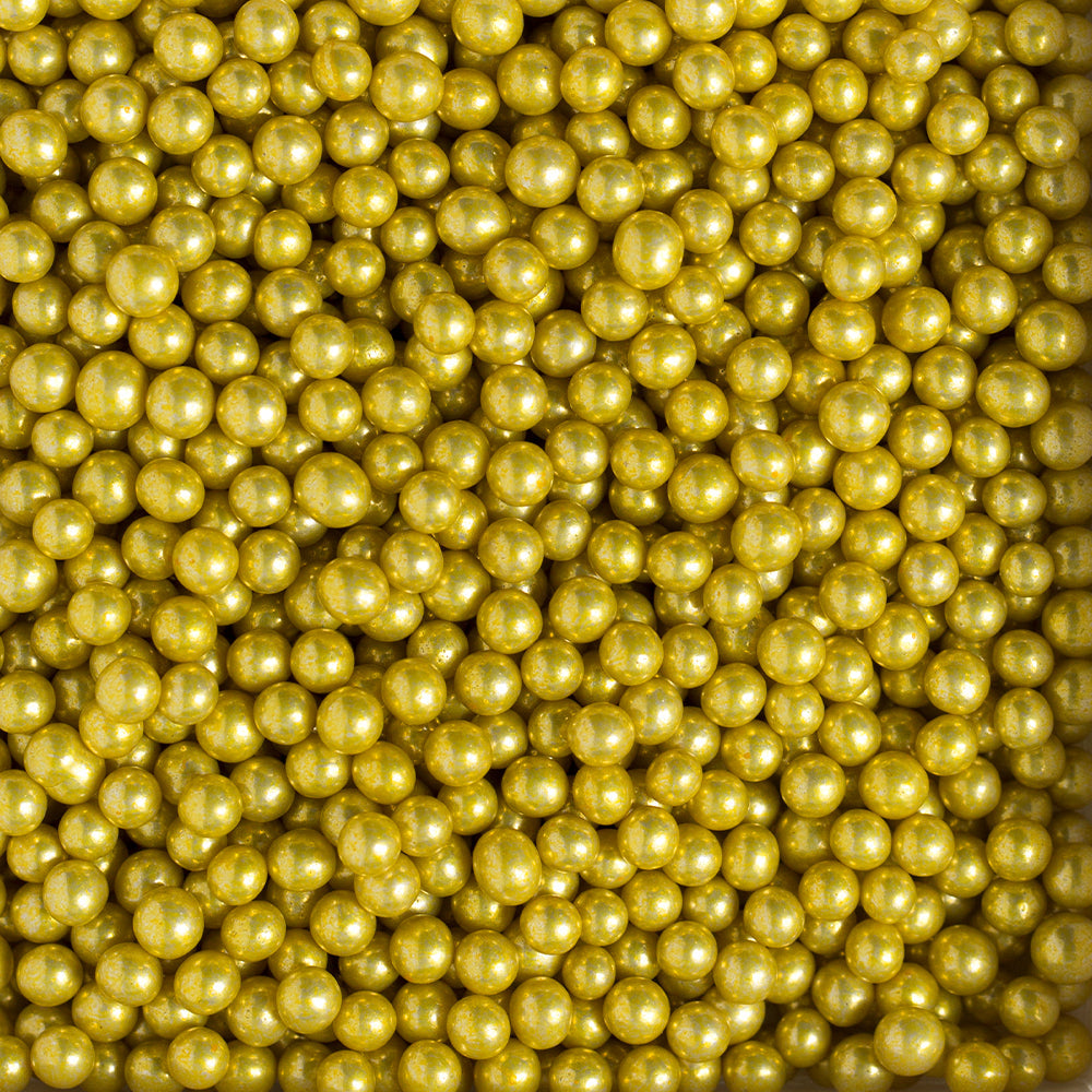 Perles de sucre or métallique, 5 mm - Distribution canadienne - Livraison gratuite au Canada pour les commandes de plus de 199 CAD
