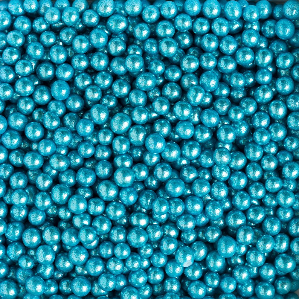 Metallic Light Blue Sugar Pearls, 5mm - Canadian Distribution - Ships Free Within Canada on Orders Above CAD $199