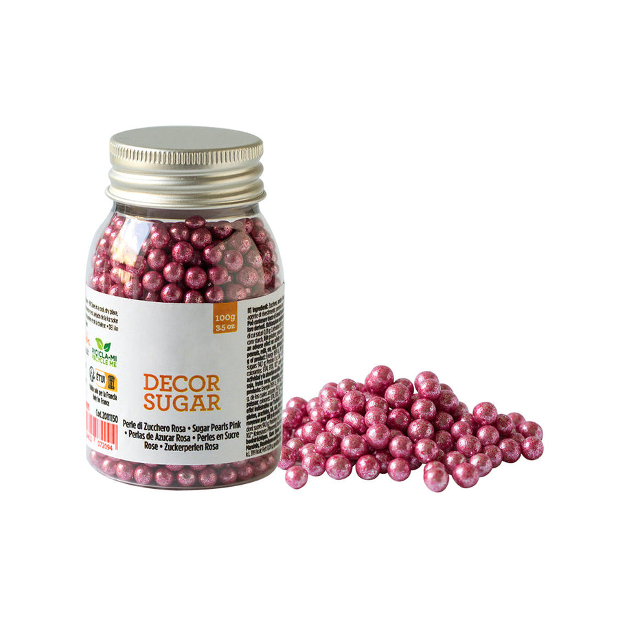 Metallic Pink Sugar Pearls, 5mm - Canadian Distribution - Ships Free Within Canada on Orders Above CAD $199