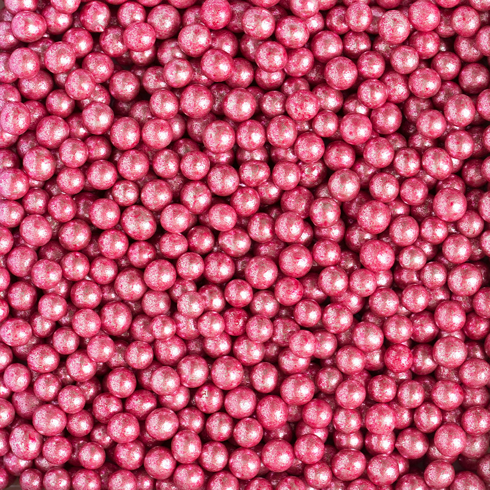 Metallic Pink Sugar Pearls, 5mm - Canadian Distribution - Ships Free Within Canada on Orders Above CAD $199