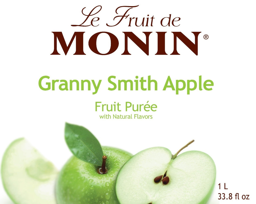 Granny Smith Apple Purée - Monin - Premium Fruit Purees - 4 x 1L Plastic Bottle Canada
