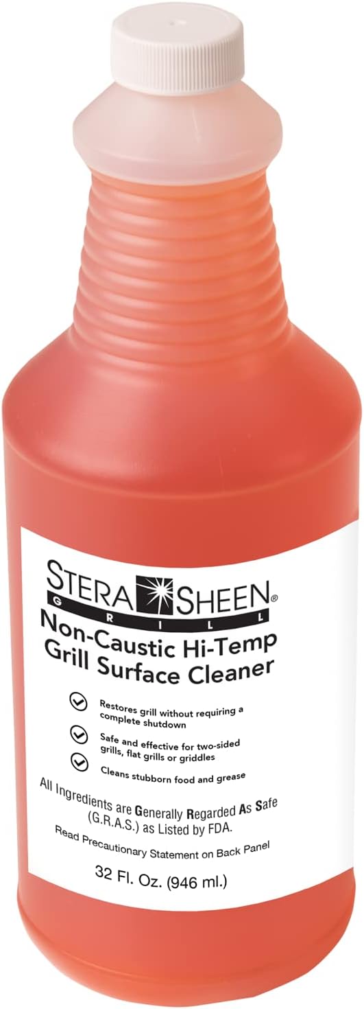 Stera-Sheen Grill Surface Cleaner,  Food-Safe, Non-Caustic, Powerful Grill and Griddle Surface Cleaner, Clean Hot Surfaces, 1 x 32 fl oz Bottle