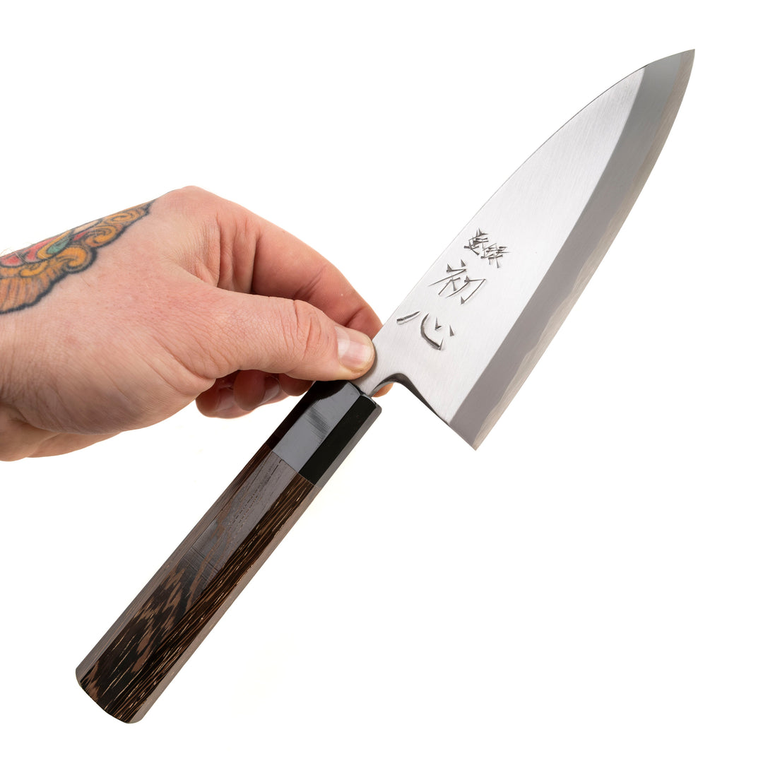 Couteau Deba Hatsukokoro Shirasagi Migaki 150 mm