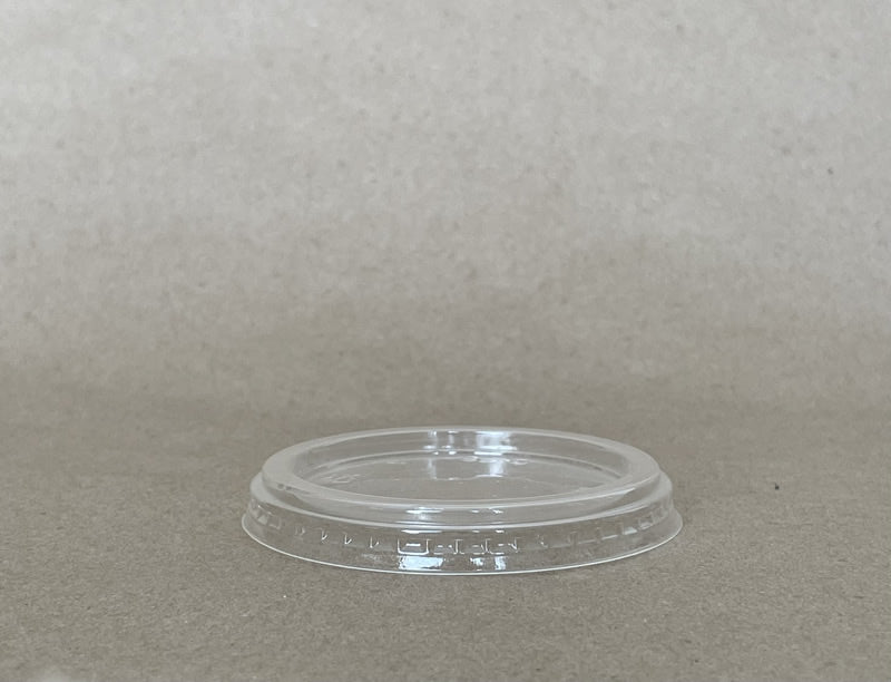 2-4oz. Portion Cup Lid Clear PLA 76mm 1000cs BPI - Disposable Take Away Food Packaging - Canadian Distribution