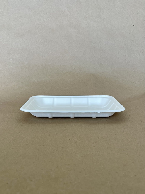 S2 8.35" x 6" x .94" Sugarcane Tray 500cs BPI