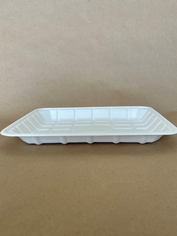 12S 11.75" x 9" x 1.18" Sugarcane Tray 250cs