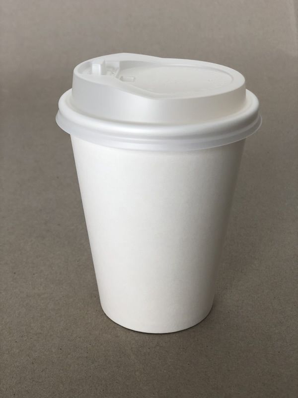 Travel White PLA Compostable Hot Cup Lid - 8/10-20 oz - 1000cs BPI - Disposable Take Away Food Packaging - Canadian Distribution