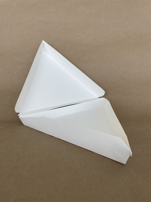 10" White Triangle Pizza Slice Clamshell 250cs - Disposable Take Away Food Packaging - Canadian Distribution