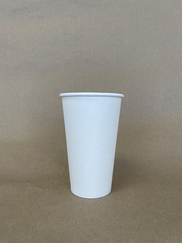White Plain Single Wall Hot Cup - 8/12/16 oz - 1000cs BPI - Disposable Take Away Food Packaging - Canadian Distribution