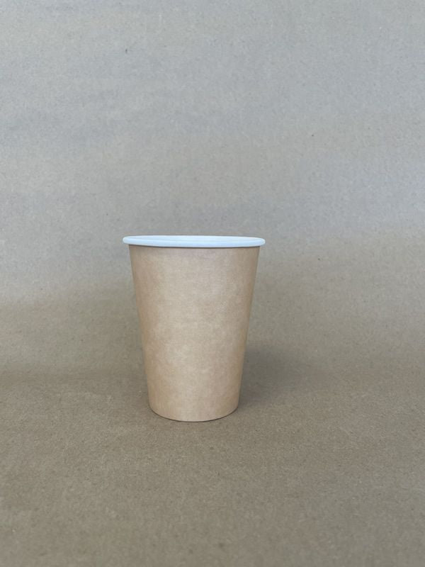 Kraft Plain Single Wall Hot Cup - 8/12/16 oz - 1000cs BPI - Disposable Take Away Food Packaging - Canadian Distribution