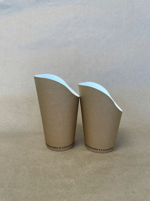 Kraft Chip Cup PLA Lined - 12/16 oz - 500cs/1000cs - Disposable Take Away Food Packaging - Canadian Distribution