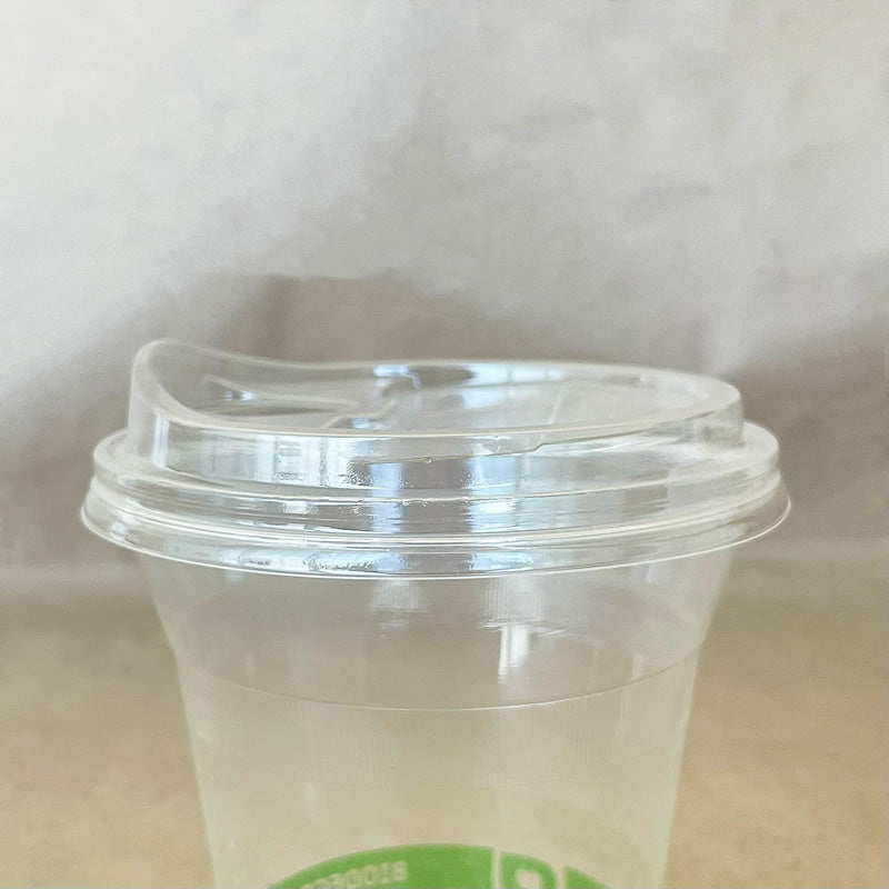 PLA Sip Cold Cup Lid 96mm 1000cs BPI - Disposable Take Away Food Packaging - Canadian Distribution