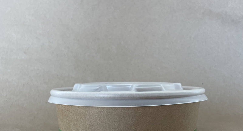 150mm Transparent CPLA Hot/Cold Lid 300cs - Disposable Take Away Food Packaging - Canadian Distribution