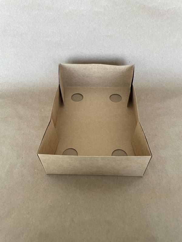 9.38" x 6.63" x 2.63" Kraft Strap Tray 300cs - Disposable Take Away Food Packaging - Canadian Distribution