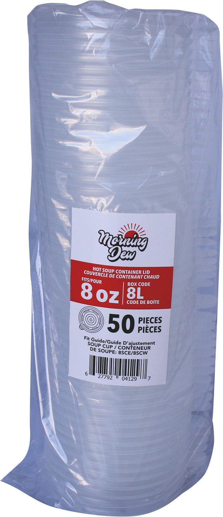 Morning Dew - Plastic Lids for 8 oz Paper Soup Container - 10 x 50 count