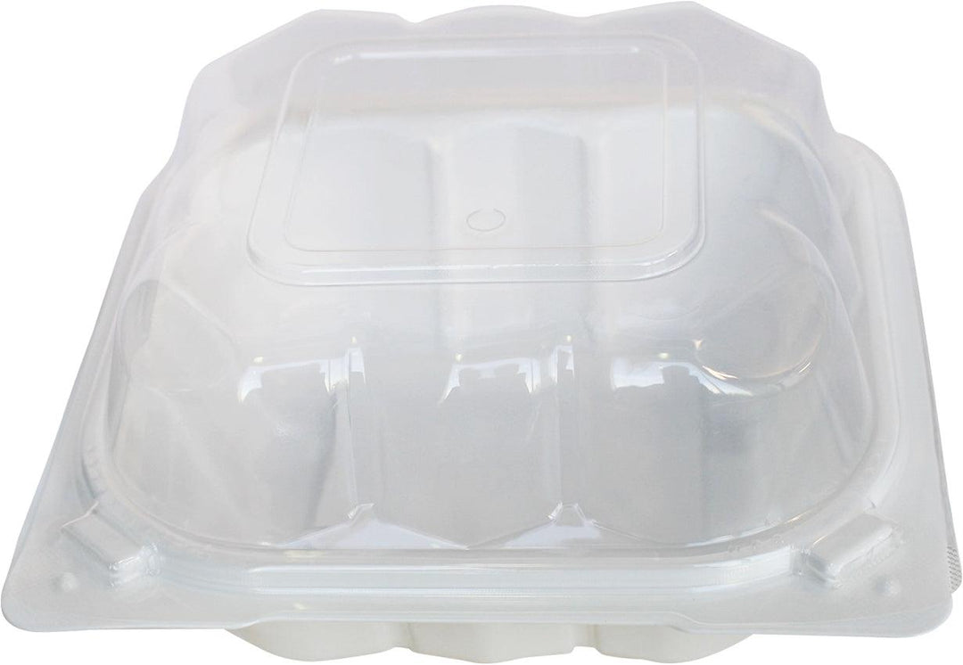 CLR - Value+ - YR661W-V- PP Hinged Cont.- 6x6x3"- White w/Clear Lid