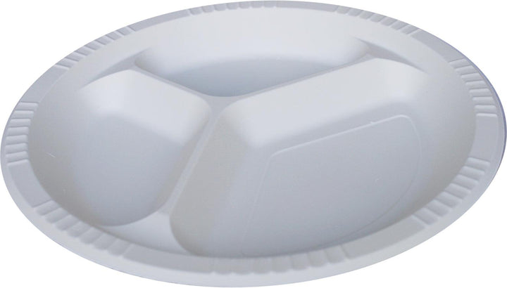 Eco-Craze - Corn Starch 10 Inch Round Plate - 3 Compartment