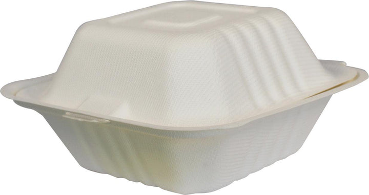 Eco-Craze - 6x6 Bagasse Clamshell Container