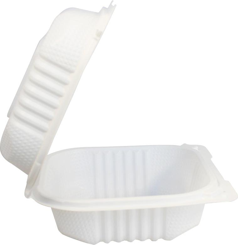 Eco-Craze - MFPP Clamshell Container - 5x5 - 1 Comp. - White