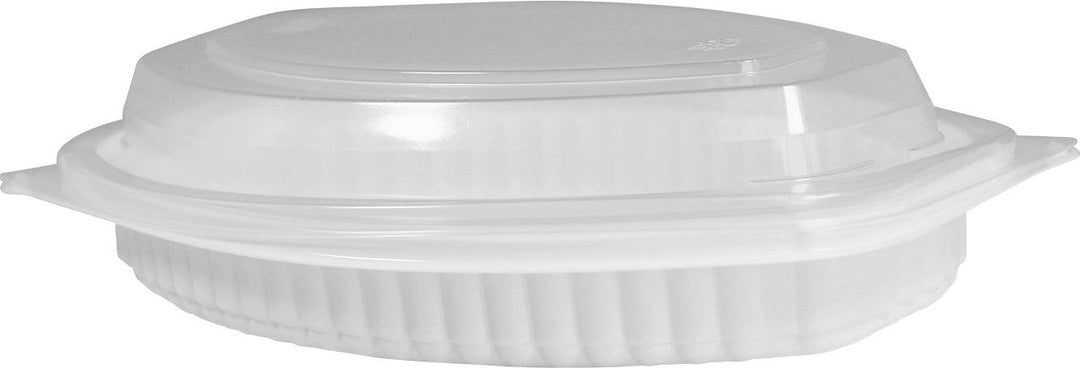 Value+ - 12WC - Oval Container - 12oz - White w/Clear Lid