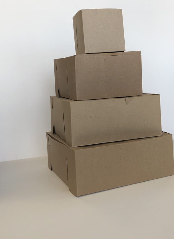 Kraft Box 14" x 14" x 6"  50 per bundle - Disposable Take Away Food Packaging - Canadian Distribution