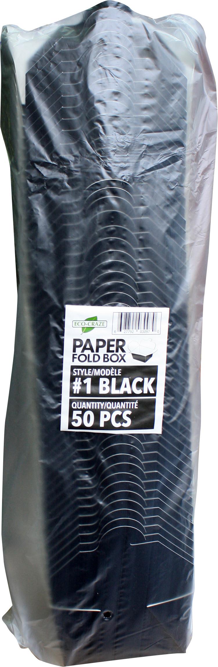 Eco-Craze - #1 Black Paper Fold Box - PFB01-B