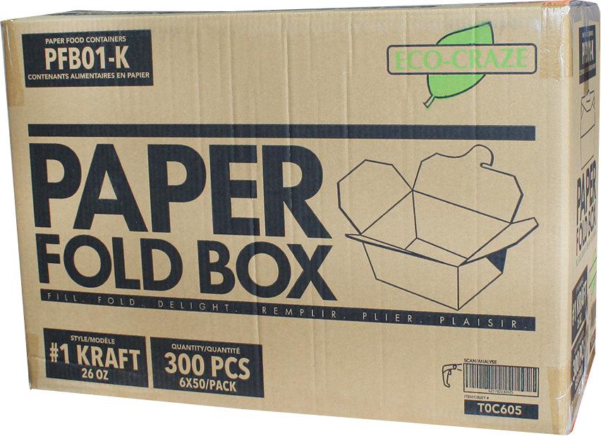 Eco-Craze - #1 Kraft Paper Fold Box - PFB01-K