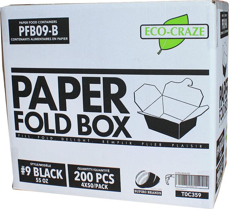 Eco-Craze - #9 Black Paper Fold Box - PFB09-B