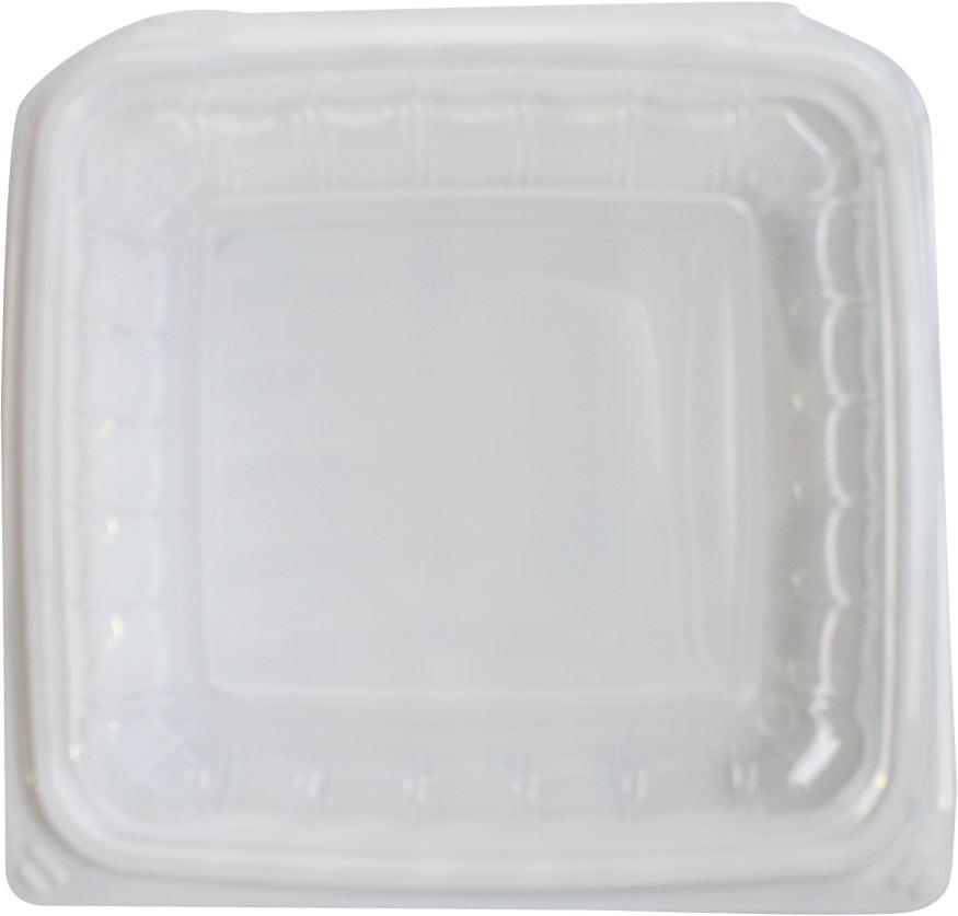 Value+ - YR991W-V - PP Hinged Cont. - 9.3x9x3" - White w/Clear Lid