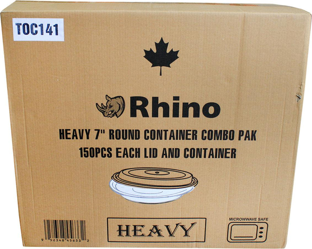 Rhino - Heavy 7" Round PP Combo Container - White