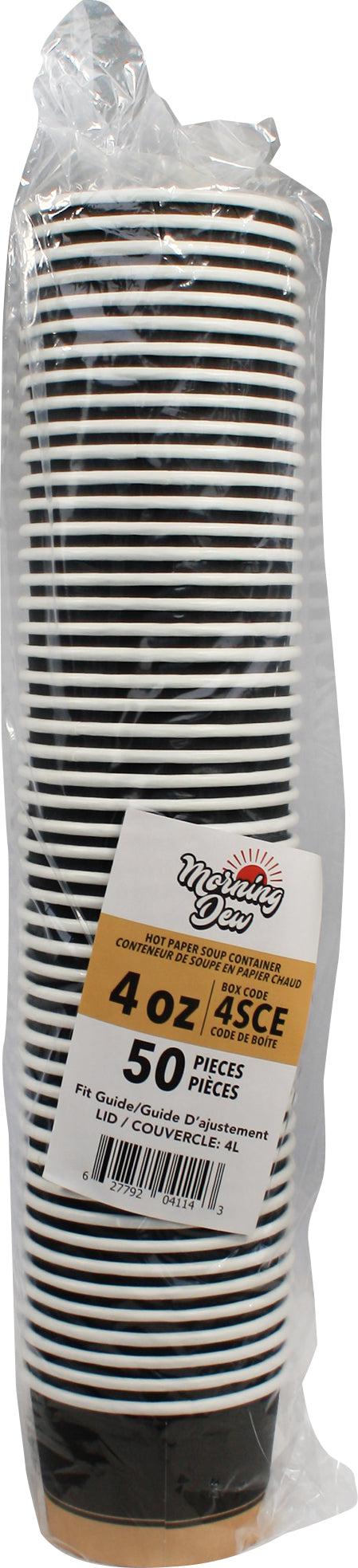 Morning Dew - 4 oz Paper Containers - Ebony Print - 20 x 50 count