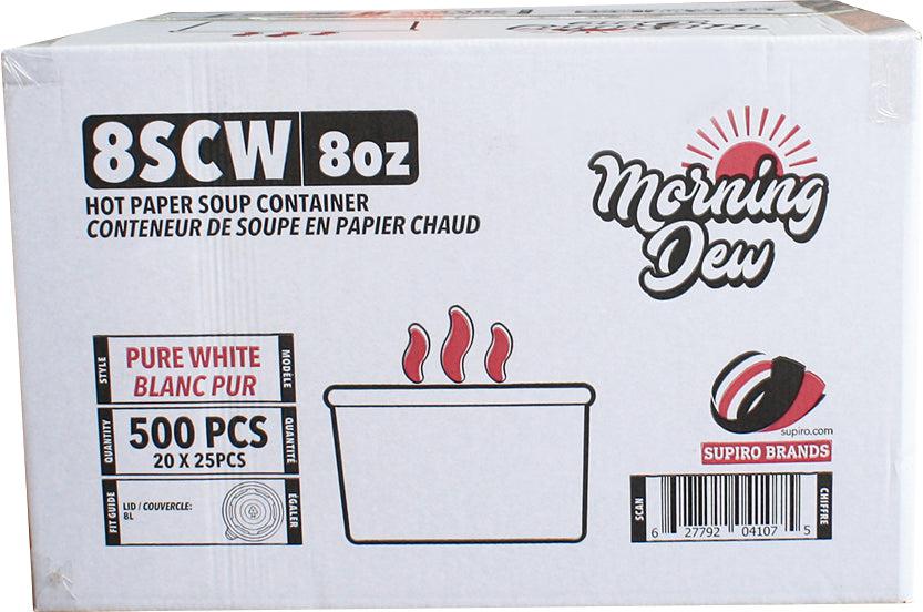 Morning Dew - 8 oz Paper Soup Container - White - 20 x 25 count