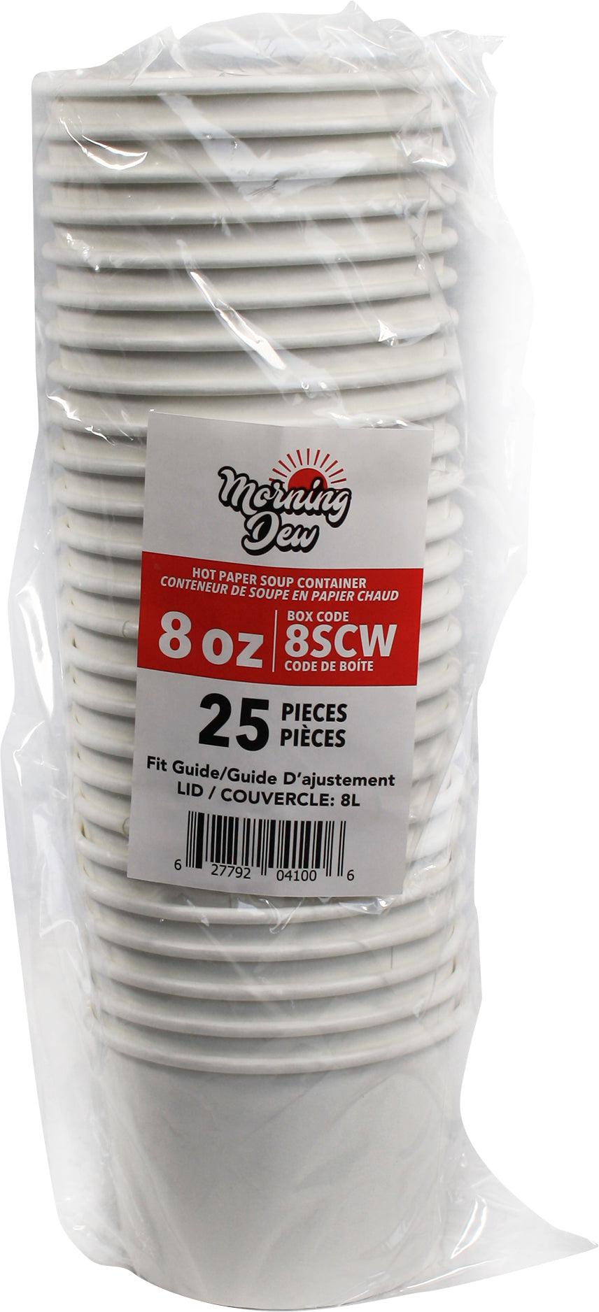 Morning Dew - 8 oz Paper Soup Container - White - 20 x 25 count