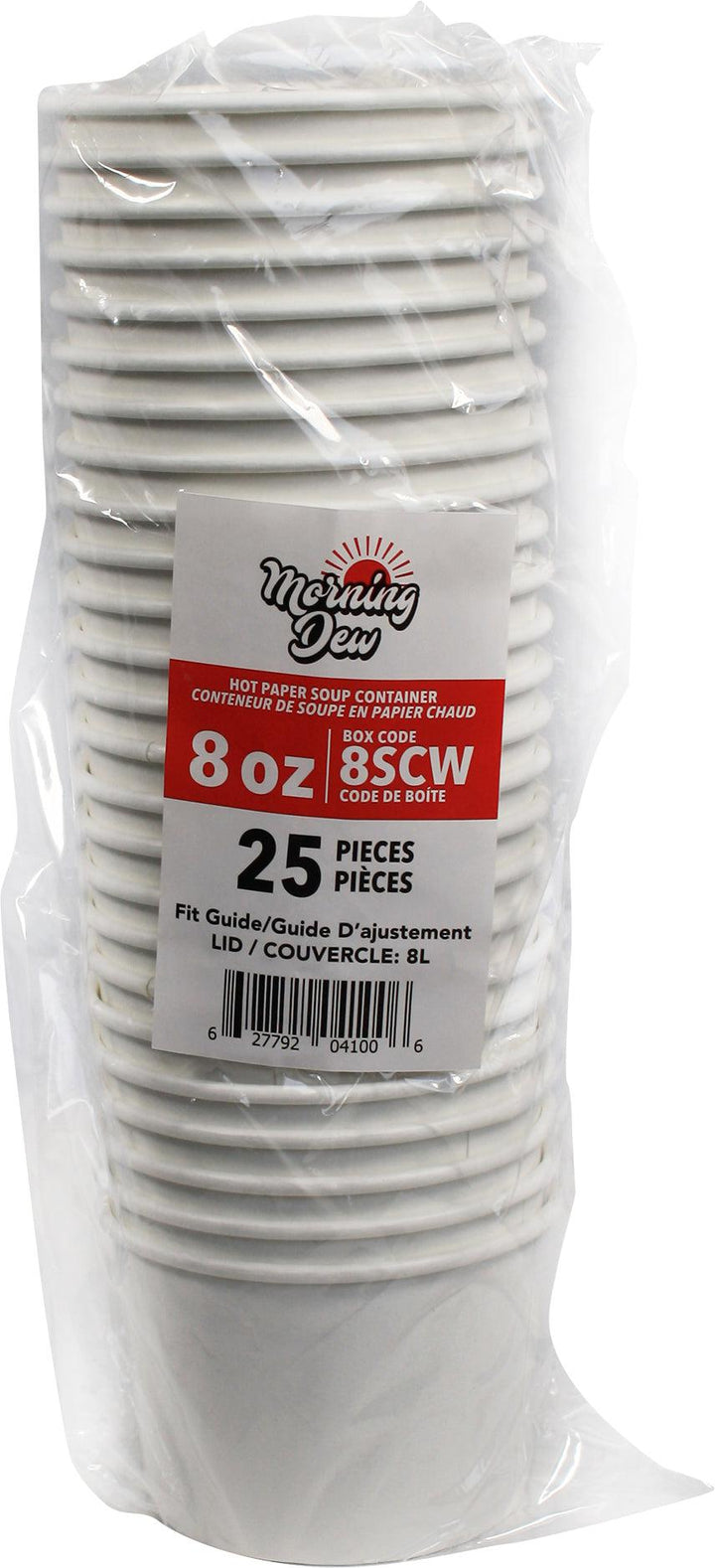 Morning Dew - 8 oz Paper Soup Container - White - 20 x 25 count