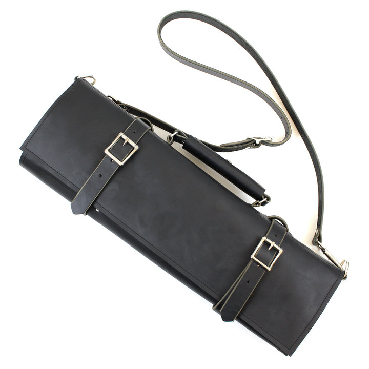 Enrouleur de couteaux en cuir