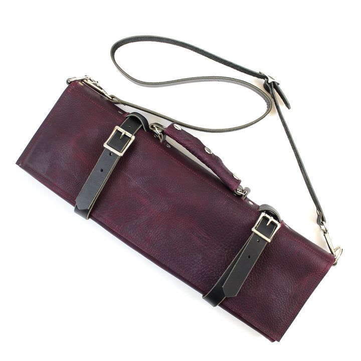 Enrouleur de couteaux en cuir