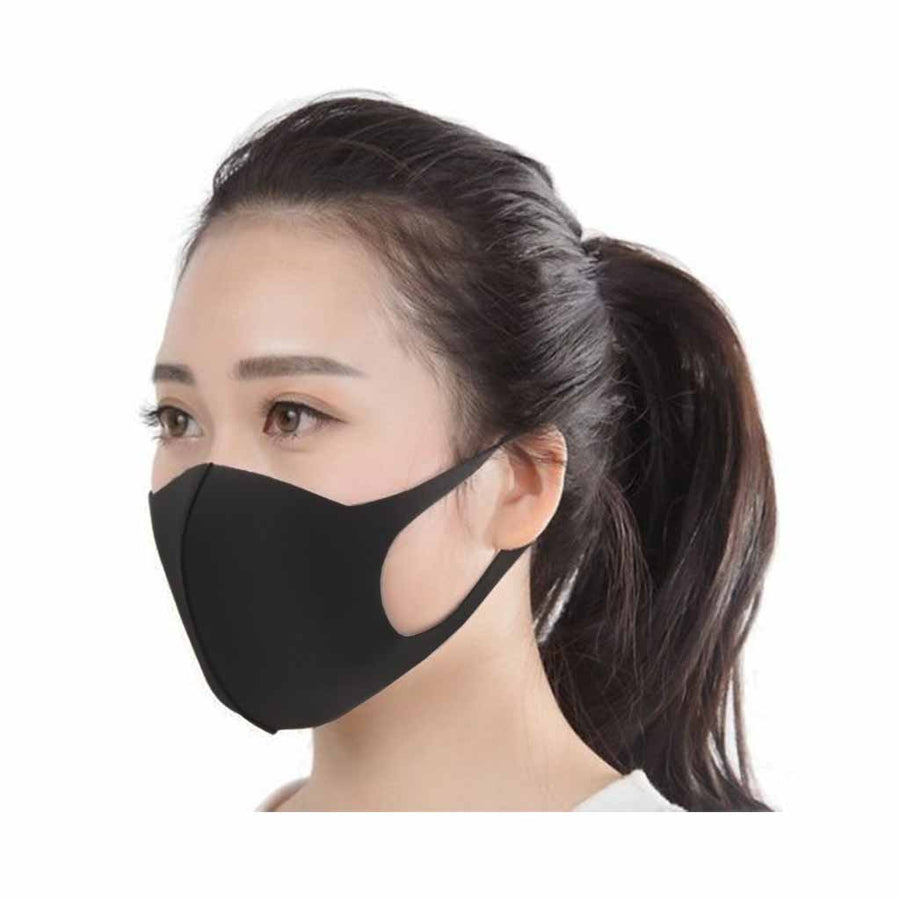 Adult Reusable Face Mask Black Polyester/Spandex