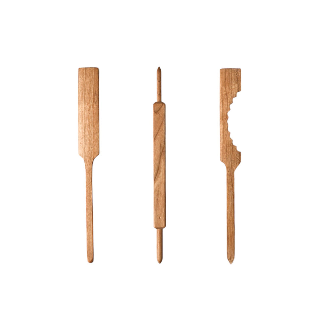 KADO ICHIKA Walnut Ichimonji, Flat Head Stick ⼀⽂字ベラ - Canadian Distribution - Ships Free Within Canada on Orders Above CAD $199